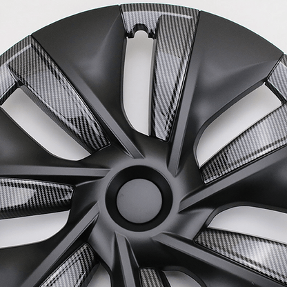Tesla Model Y 19 Inch Gemini Wheel Cover Matte Black Hubcaps (4 Pcs Set) Curb Rash Protection