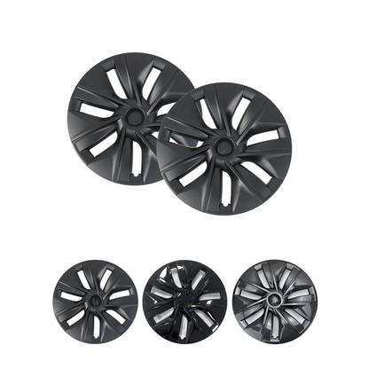 Tesla Model Y 19 Inch Gemini Wheel Cover Matte Black Hubcaps (4 Pcs Set) Curb Rash Protection